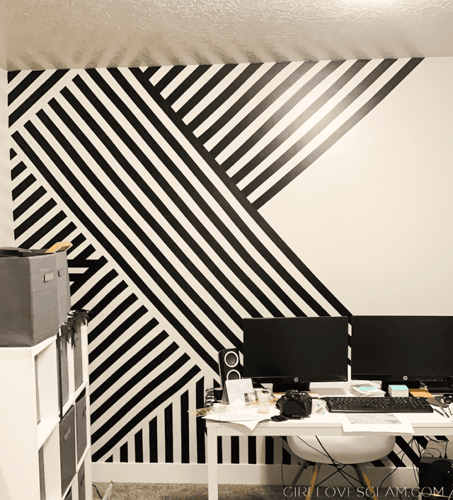 Stripe wall from electrical tape