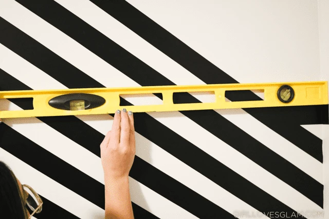 electrical tape striped wall