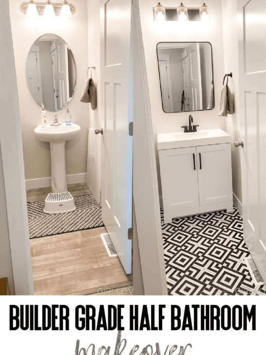 Builder Grade Half Bathroom Makeover