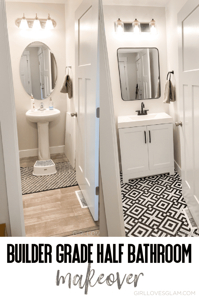 builder grade half bathroom makeover